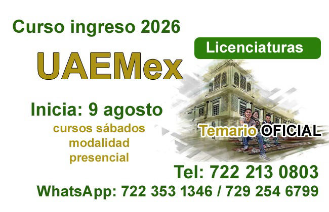 Curso ingreso Uaemex 2026